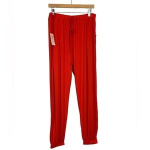 AvaCostume Women's Cotton Stretch Active Jersey Jogger Pants - Red - XXL